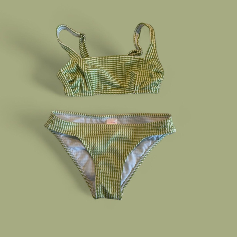 Xhilaration Green Striped Bikini
